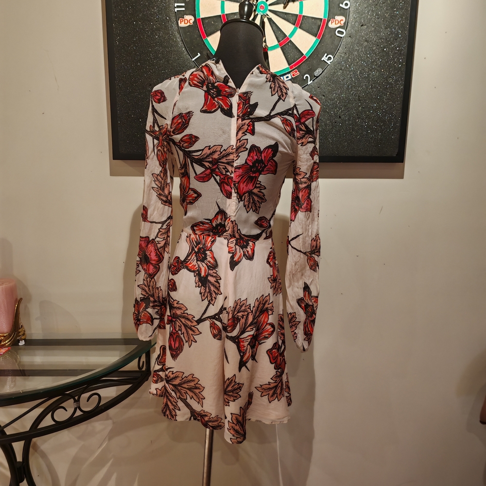 For Love and Lemons Sierra Silk Mini Dress Floral XS 011500 - Picture 15 of 16
